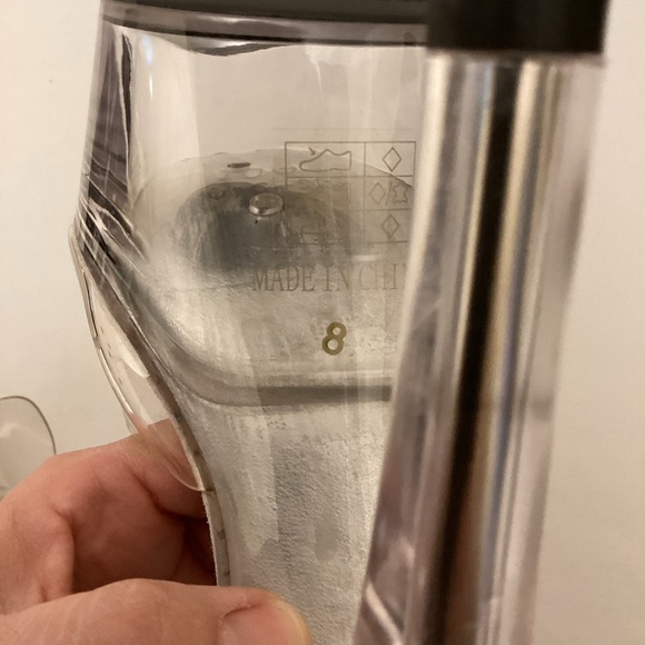 Ellie Stripper Dancer Heels Shoes 6” Double Strap Transparent Clear Women’s Sz 8 - Picture 7 of 11